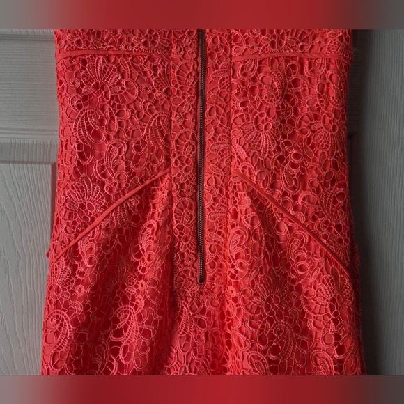NWOT Antonio Melani Lace Sheath Coral Dress Size 0 - Picture 11 of 16